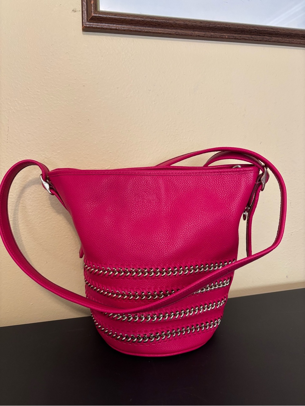 Coach Mini Duffle Bag in Whiplash Leather Pink Ruby Rare Shoulder Crossbody Bag